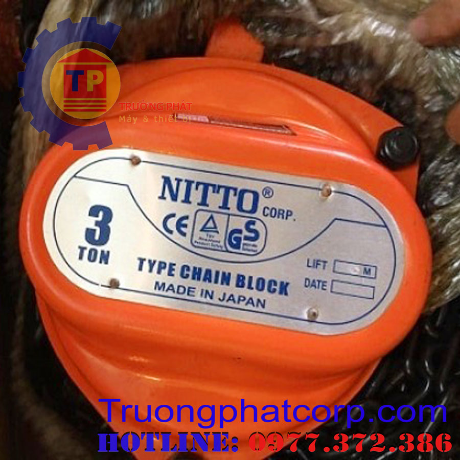Bảng giá pa lăng xích kéo tay, lắc tay Nitto nhập khẩu Nhật Bản chính hãng
