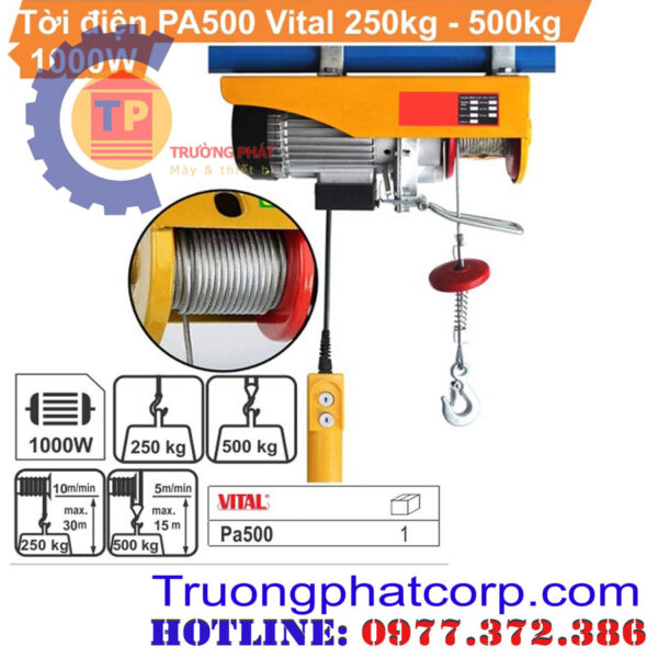 Tời điện mini PA 500kg nhập khẩu số 1 Việt Nam